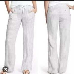 Athleta Herringbone Stripe Linen Pant